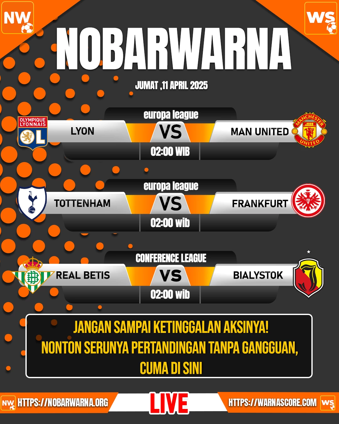 Nobar Seru Bareng NobarWarna: Europa & Conference League 11 April 2025!