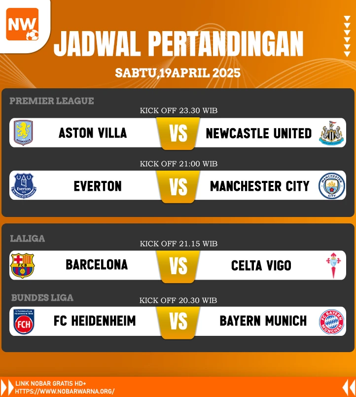 🔥 Prediksi Pertandingan Sabtu, 19 April 2025
